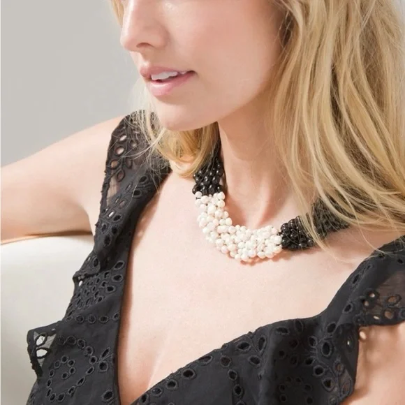 WHBM : Woven Fresh Water Pearl Necklace | NWT - Picture 7 of 7